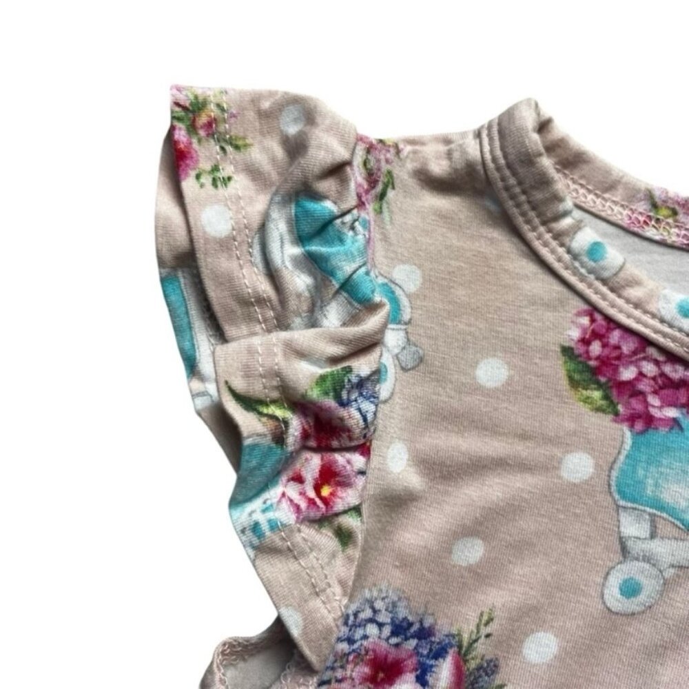 Posh Peanut Polka Dot Floral Roller Skate Tunic/Dress Size 18-24 Months - Picture 3 of 5